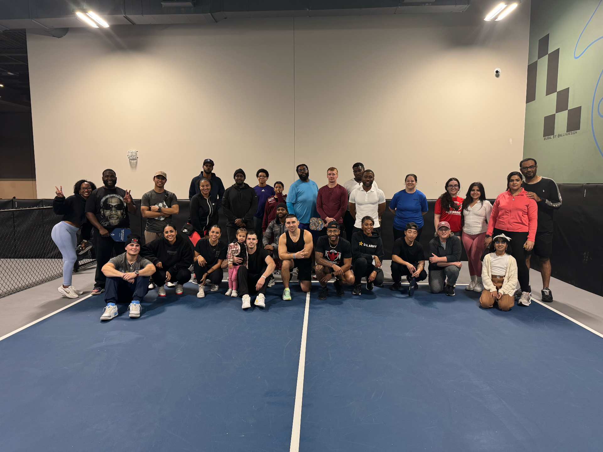 Community gathered on the pickleball court